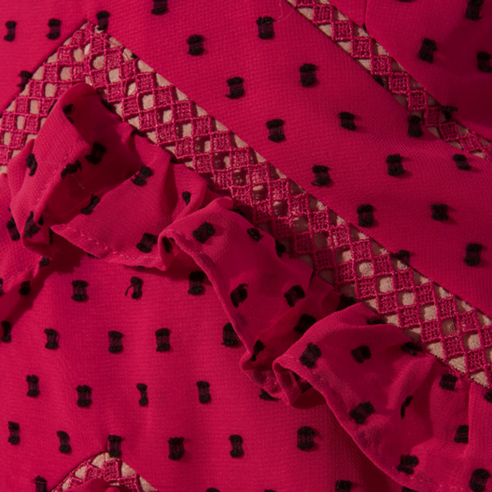 NWT Authenthic Self-Portrait Fuchsia Paneled Dress - Picture 3 of 5